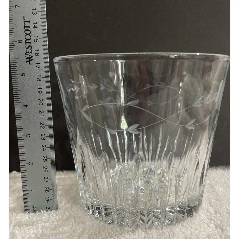Princess House Heritage Design Crystal Ice Bucket Vintage 5.5x6”